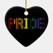 Pride Rainbow Scan Typografie Keramik Ornament (Hinten)