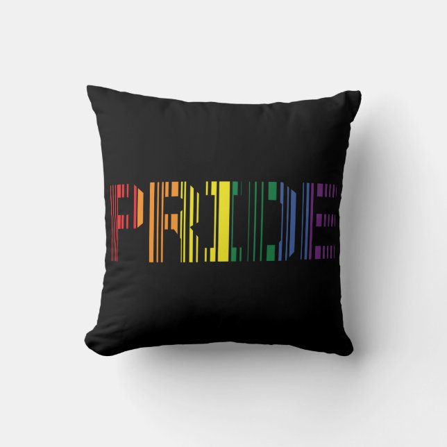 Pride Rainbow Scan Typografie Kissen (Vorderseite)