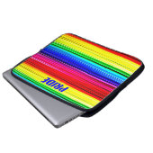 PRIDE Rainbow Stipes farbenfroher Trendy Chic Laptopschutzhülle (Vorne Knopf)
