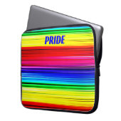 PRIDE Rainbow Stipes farbenfroher Trendy Chic Laptopschutzhülle (Vorderseite Links)
