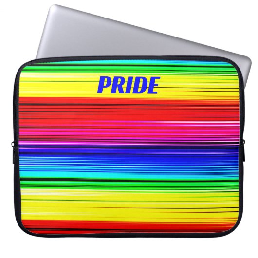 PRIDE Rainbow Stipes farbenfroher Trendy Chic Laptopschutzhülle (Vorderseite)