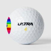 PRIDE Rainbow Stipes Gay LBGQT Golfball (Logo)