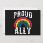 Pride Rainbow Stolz Ally Lesbian Pride Vintag Einladung (Vorderseite)