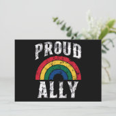 Pride Rainbow Stolz Ally Lesbian Pride Vintag Einladung (Stehend Vorderseite)