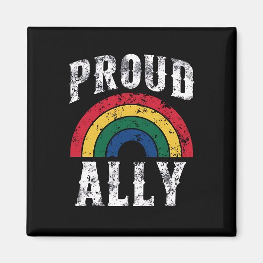 Pride Rainbow Stolz Ally Lesbian Pride Vintag Magnet (Vorne)