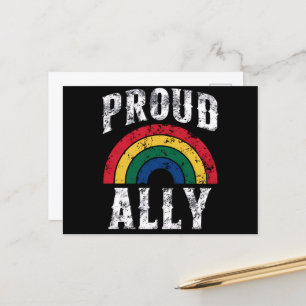 Pride Rainbow Stolz Ally Lesbian Pride Vintag Postkarte