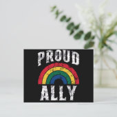 Pride Rainbow Stolz Ally Lesbian Pride Vintag Postkarte (Stehend Vorderseite)