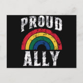 Pride Rainbow Stolz Ally Lesbian Pride Vintag Postkarte (Vorderseite)