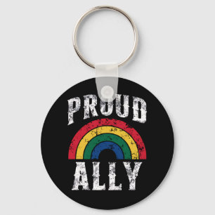 Pride Rainbow Stolz Ally Lesbian Pride Vintag Schlüsselanhänger