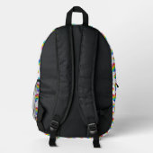 Pride Rainbow Striped Hearts White Bedruckter Rucksack (Rückseite)