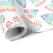 Pride Rainbow Wasserfarbe Weiße Herzstücke Geschenkpapier (Rolleneckpunkt)