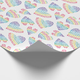 Pride Rainbow Wasserfarbe Weiße Herzstücke Geschenkpapier