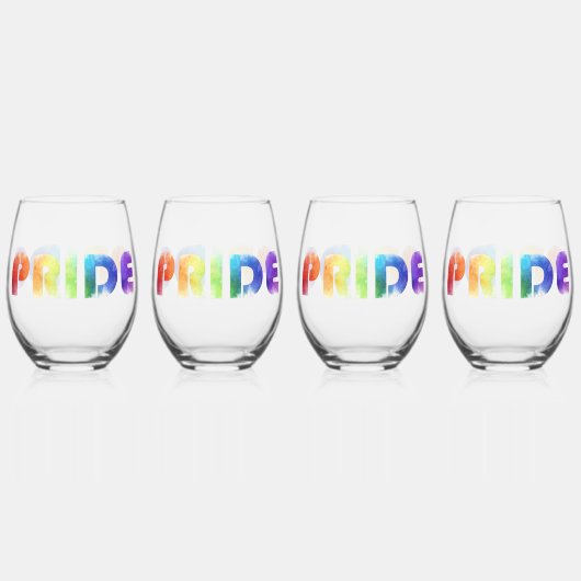 Pride Rainbow Weinglas Ohne Stiel (Vorderseite)