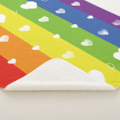Pride Rainbow | Weiße Herzen | Sherpa Blanket Sherpadecke (3/4)