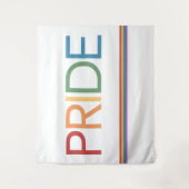 PRIDE Rainbow White Tapestry Wandteppich (Vorderseite)