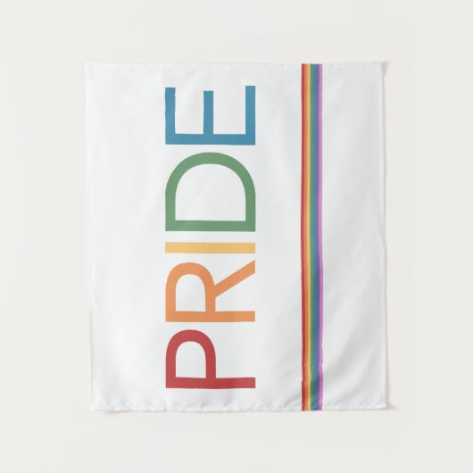 PRIDE Rainbow White Tapestry Wandteppich (Vorderseite)