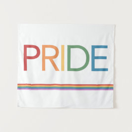 PRIDE Rainbow White Tapestry Wandteppich