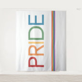 PRIDE Rainbow White Tapestry Wandteppich (Vorderseite)