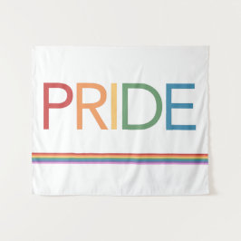 PRIDE Rainbow White Tapestry Wandteppich