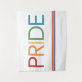 PRIDE Rainbow White Tapestry Wandteppich (Vorderseite)