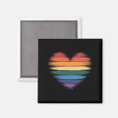 Pride Rainbows Herz Print LGBT Gay Pride Magnet (Vorderseite/Rückseite)