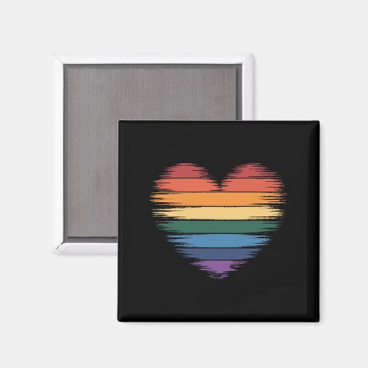 Pride Rainbows Herz Print LGBT Gay Pride Magnet (Vorderseite/Rückseite)