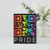 Pride Regenbogen QR Code LGBTQIA+ Postkarte (Stehend Vorderseite)