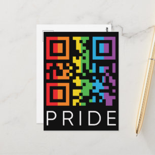 Pride Regenbogen QR Code LGBTQIA+ Postkarte