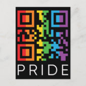 Pride Regenbogen QR Code LGBTQIA+ Postkarte (Vorderseite)