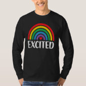 Pride Regenbogen Regenbogen für Frauen aufgeregt T-Shirt (Vorderseite)