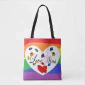 PRIDE Regenbogenfarben Ladybugs in Herz-Liebe gewi Tasche (Vorderseite)