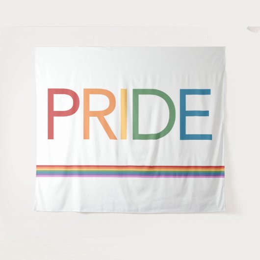 PRIDE Regenbogenweißer Teppich Wandteppich (Vorderseite (Horizontal))