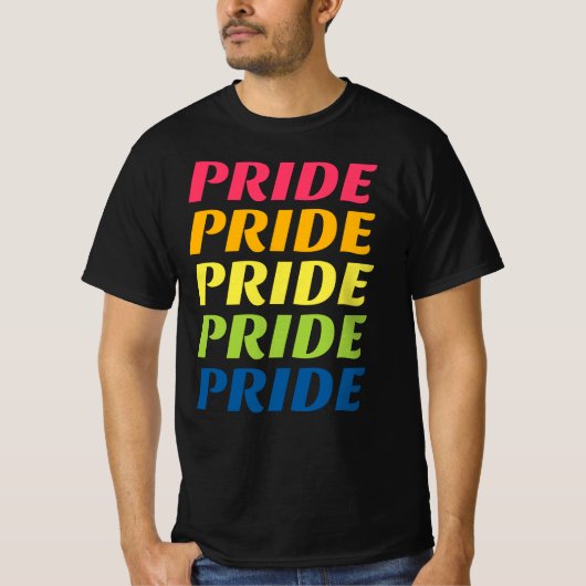 PRIDE Repeat Typografy T-Shirt (Vorderseite)