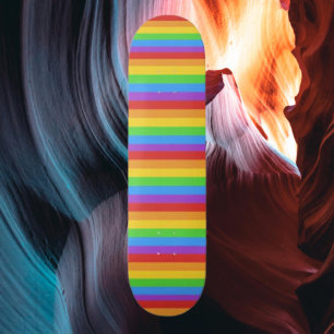 Pride Ride: Horizontale Regenbogenflagge Skateboar Skateboard