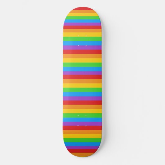 Pride Ride: Horizontale Regenbogenflagge Skateboard (Vorderseite)