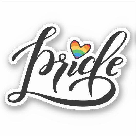 Pride Script Heart Aufkleber (Vorderseite)