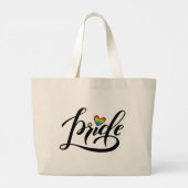 Pride Script Heart Jumbo Stoffbeutel (Rückseite)
