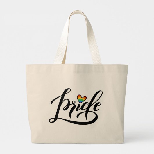 Pride Script Heart Jumbo Stoffbeutel (Rückseite)
