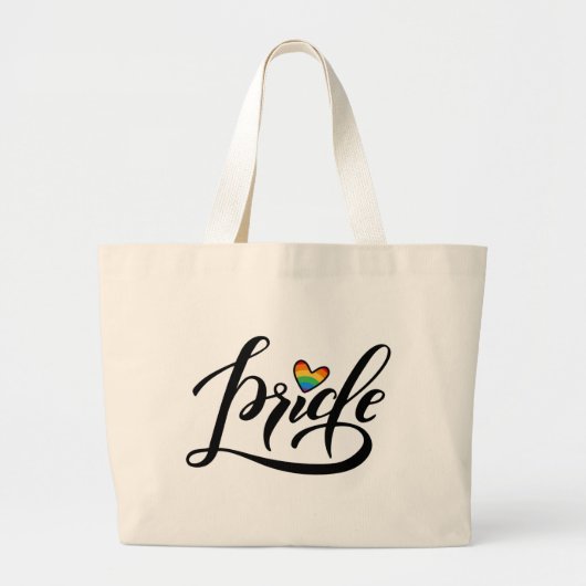 Pride Script Heart Jumbo Stoffbeutel (Vorne)