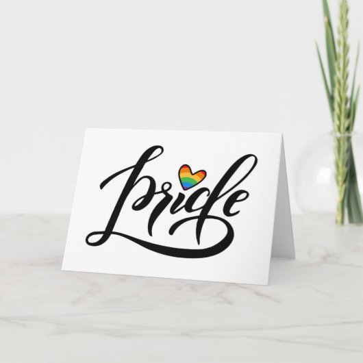 Pride Script Heart Karte (Vorderseite)