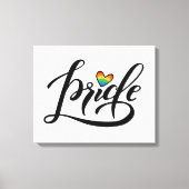 Pride Script Heart Leinwanddruck (Vorderseite)