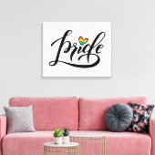 Pride Script Heart Leinwanddruck (Insitu (Wohnzimmer))