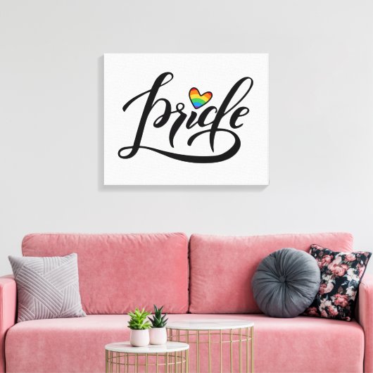 Pride Script Heart Leinwanddruck (Insitu (Wohnzimmer))