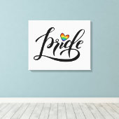 Pride Script Heart Leinwanddruck (Insitu (Holzboden))