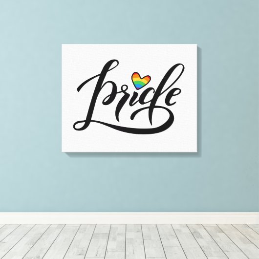 Pride Script Heart Leinwanddruck (Insitu (Holzboden))