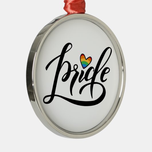 Pride Script Heart Ornament Aus Metall (Rechts)