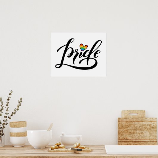 Pride Script Heart Poster (Küche)