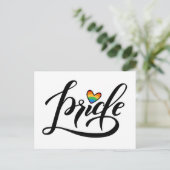Pride Script Heart Postkarte (Stehend Vorderseite)