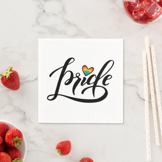 Pride Script Heart Serviette (Beispiel)