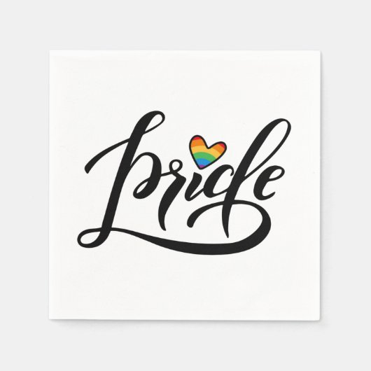 Pride Script Heart Serviette (Vorderseite)